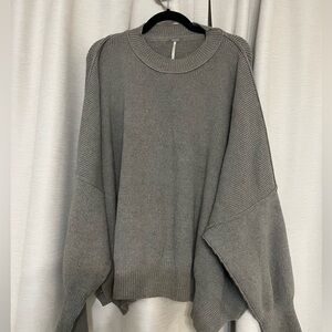 Free people grey easy street tunic sweater. Oversized fit.